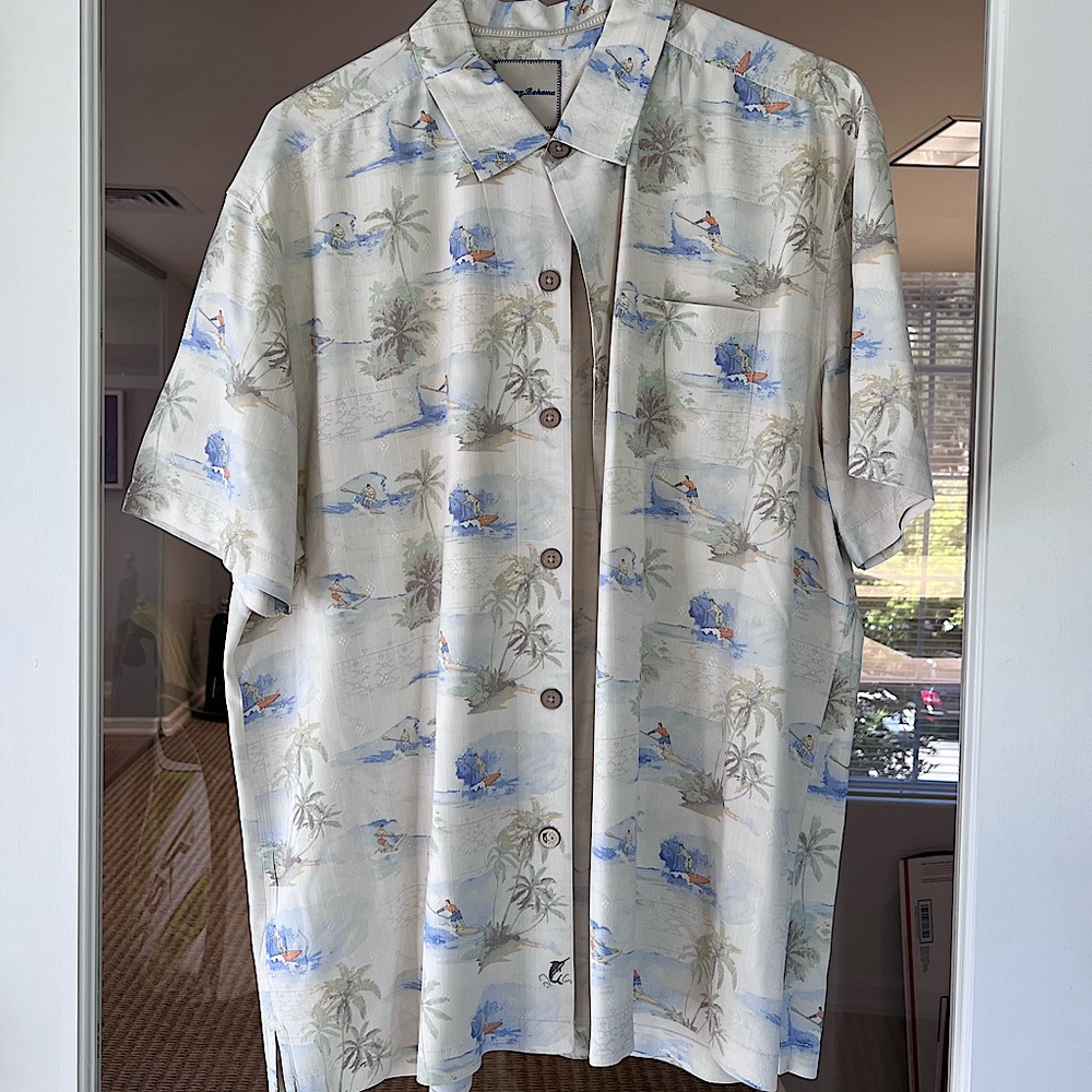 Tommy Bahama 100% Silk Shirt XL - Picture 3 of 7